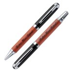 Ocadeau parure stylos bois de rose gravés Ocadeau parure stylos bois de rose gravés