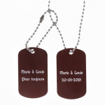 Ocadeau plaque militaire double marron