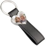 Ocadeau porte cl cuir long coeur