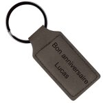 Ocadeau porte cl cuir rectangle brun