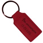 Ocadeau porte cl cuir rectangle rouge
