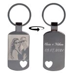 Ocadeau porte cl plaque coeur photo