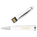 Ocadeau stylo cl usb blanche grav