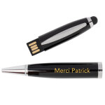Ocadeau stylo cl usb noir grav