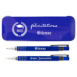 Ocadeau stylo et porte - mine flicitation bleu