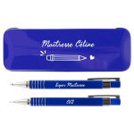 Ocadeau stylo et porte - mine maitresse bleu