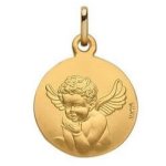 Augis m�daille ange au baiser (or jaune)
