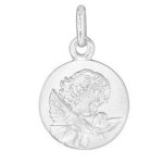 Augis mdaille ange  la colombe 14mm (or blanc)