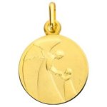 Augis mdaille ange gardien et l'enfant - or jaune