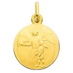 Augis mdaille ange gardien et la petite fille - or jaune