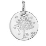 Augis mdaille arbre aux coeurs 14mm (or blanc)