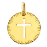 Augis m�daille croix ajour�e rayonnante