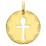 Augis mdaille croix egyptienne ajoure rayonnante