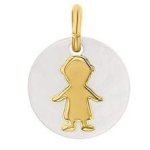 Augis mdaille nacre garon (or jaune)