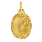 Augis mdaille vierge profil droit facette (or jaune)