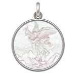 Manufacture mayaud mdaille archange saint - michel argent et nacre