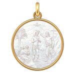 Manufacture mayaud m�daille le bapt�me du christ (or & nacre)