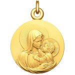 Manufacture mayaud mdaille bapteme vierge  l'enfant - plaqu or