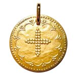 Manufacture mayaud m�daille croix perl�e en plaqu� or