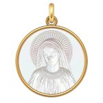 Manufacture mayaud mdaille madone antique - or jaune et nacre