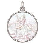 Manufacture mayaud mdaille saint christophe argent et nacre