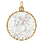 Manufacture mayaud mdaille saint christophe or jaune et nacre