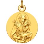 Manufacture mayaud mdaille saint joseph et l'enfant jsus (plaqu or)