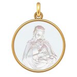 Manufacture mayaud mdaille vierge couronne or jaune et nacre