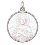 Manufacture mayaud mdaille vierge divine (argent & nacre)
