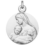 Manufacture mayaud mdaille vierge  l'enfant et l'agneau (argent)