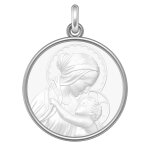 Manufacture mayaud mdaille vierge  l'enfant amour maternel en argent & nacre