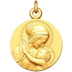 Manufacture mayaud mdaille vierge  l'enfant amour maternel - plaqu or