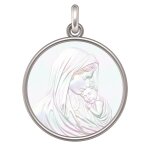 Manufacture mayaud mdaille vierge  l'enfant argent et nacre