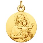 Manufacture mayaud mdaille vierge  l'enfant bnissant en plaqu or
