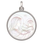 Manufacture mayaud mdaille vierge  l'enfant  l'etoile (argent & nacre)