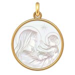 Manufacture mayaud m�daille vierge � l'enfant � l'etoile or jaune et nacre