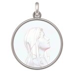 Manufacture mayaud mdaille vierge jeune (argent & nacre)