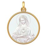 Manufacture mayaud mdaille vierge marie au coeur or jaune et nacre