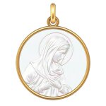 Manufacture mayaud mdaille la vierge marie en or & nacre
