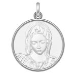 Manufacture mayaud mdaille vierge  la pieta  (argent & nacre)