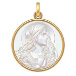 Manufacture mayaud mdaille vierge en prire or jaune et nacre