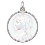 Manufacture mayaud mdaille vierge - virgo maria (argent & nacre)