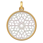 Manufacture mayaud rosace de la cathdrale notre - dame de senlis or & nacre