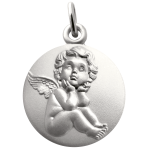 Martineau mdaille ange assis pensif argent