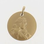 Martineau m�daille vierge et enfant bienveillante en or jaune