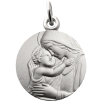 Martineau mdaille vierge  l'enfant  moment de tendresse  en argent