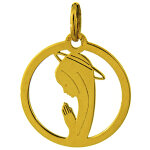 M�daille augis vierge aur�ol�e ajour�e
