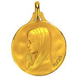 Mdaille augis vierge aux mains jointes