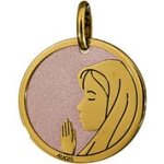 Mdaille augis vierge sur fond rose