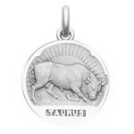 Mdaille becker zodiaque taureau en argent
